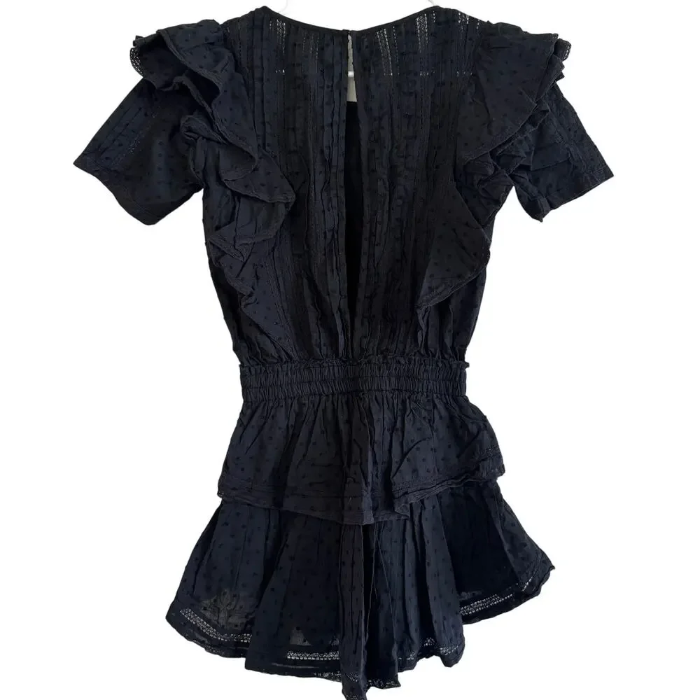 LoveShackFancy Natasha Dress Black